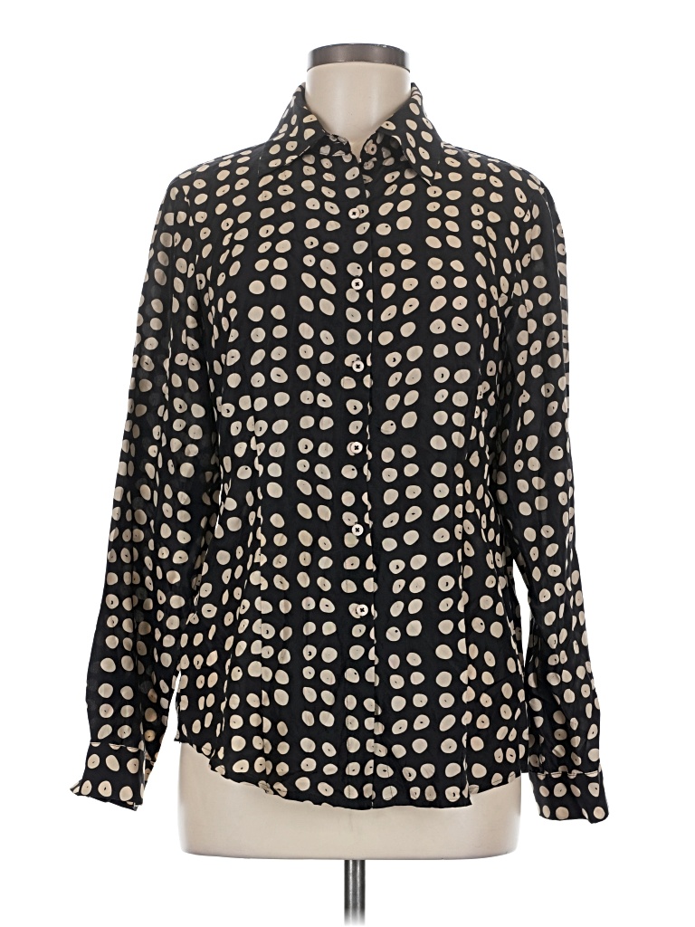 Pre-owned Cabi Long Sleeve Blouse In Black