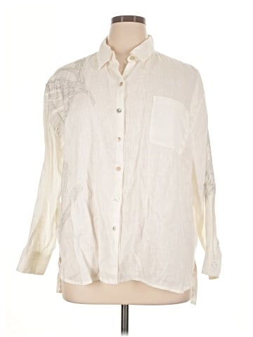 Magaschoni 3/4 Sleeve Button-Down Shirt (view 1)