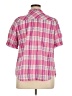 Talbots 100% Cotton Plaid Pink Short Sleeve Blouse Size XL - photo 2