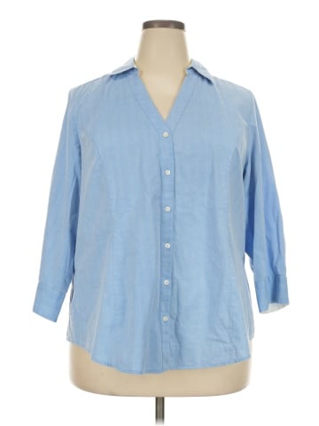 Lane Bryant 3/4 Sleeve Button-Down Shirt (view 1)