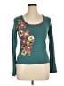 Boden 100% Cotton Teal Long Sleeve Top Size 14 - photo 1