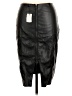 MIOU MUSE Black Faux Leather Skirt Size L - photo 2