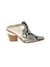 Gianni Bini 100% Leather Animal Print Ivory Mule/Clog Size 8 1/2 - photo 1