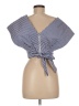 A. Peach 100% Cotton Blue Short Sleeve Blouse Size M - photo 2