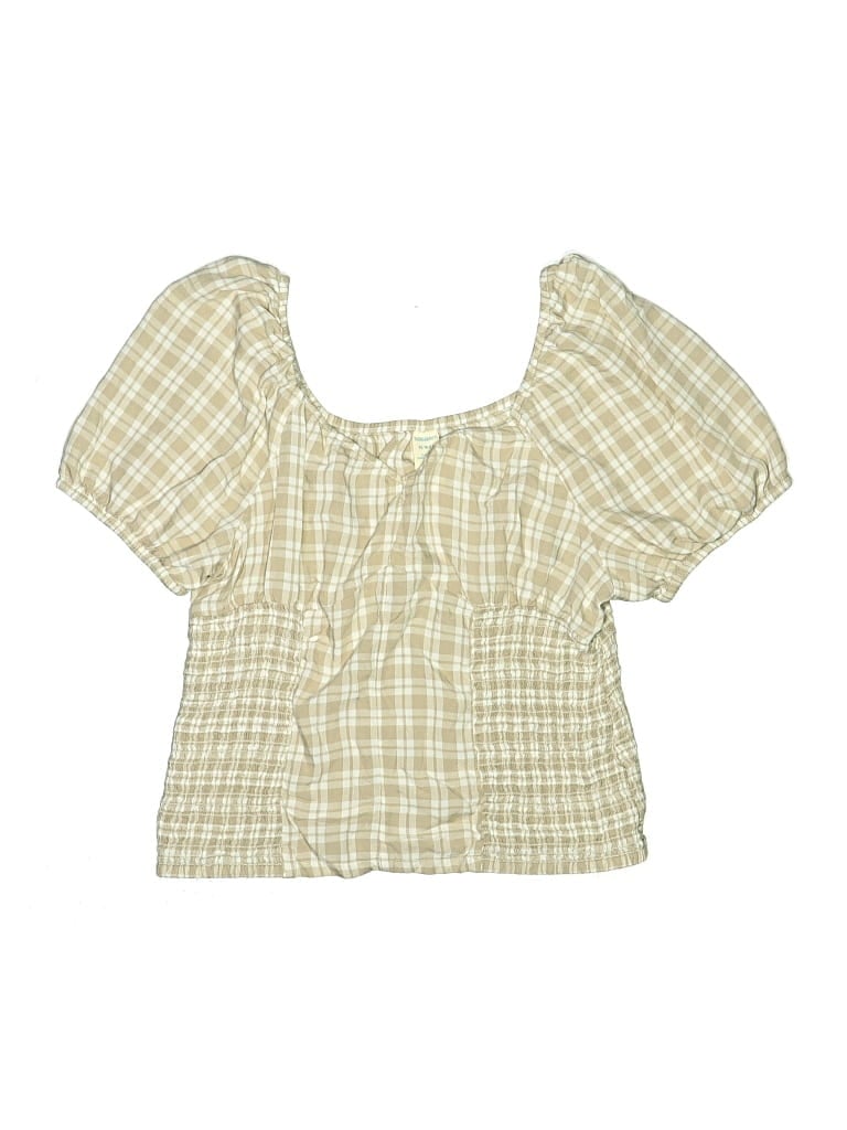 Pre-owned Thereabouts Kids' Short Sleeve Blouse In Tan