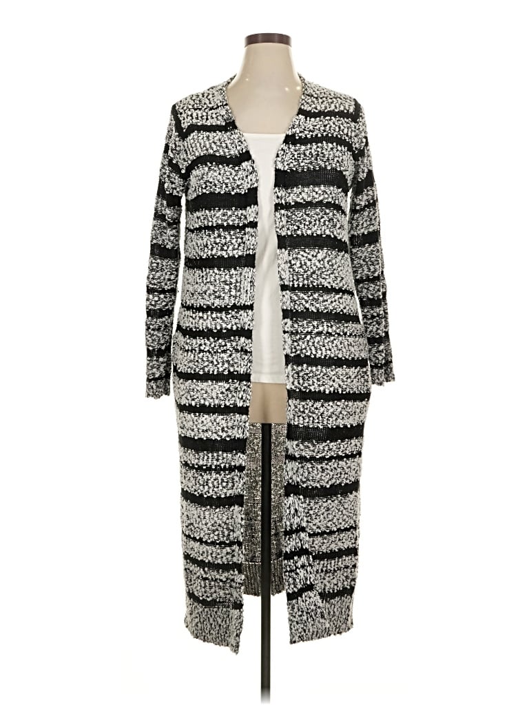 Pre-owned Ashley Stewart Cardigan Sweater In Gray