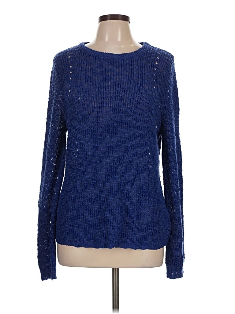 Pre-owned Line & Dot Pullover Sweater In Blue