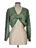 Zara 100% Polyester Green Long Sleeve Blouse Size L - photo 1