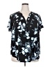 Torrid 100% Polyester Floral Black Short Sleeve Blouse Size 2X Plus (2) - photo 1