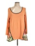 Poeme 100% Polyester Orange 3/4 Sleeve Top Size L - photo 1