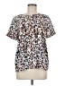Cooper & Ella 100% Polyester Animal Print Brown Short Sleeve Blouse Size M - photo 1