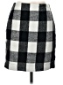 Boston Proper Checkered-gingham Gray Casual Skirt Size 8 - photo 1