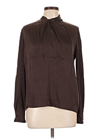 Vince. Long Sleeve Silk Top (view 1)