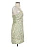 Lush 100% Polyester Floral Green Casual Dress Size S - photo 4