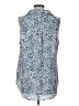 CAbi 100% Polyester Animal Print Blue Sleeveless Blouse Size L - photo 2
