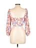 L Space 100% Viscose Orange 3/4 Sleeve Blouse Size M - photo 2