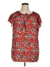 SimpleFun 100% Polyester Red Short Sleeve Blouse Size XL - photo 1