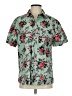Assorted Brands 100% Cotton Floral Green Short Sleeve Button-Down Shirt Size S - photo 1
