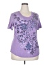 Just My Size Animal Print Purple Short Sleeve T-Shirt Size 2X Plus - photo 1