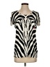 Fox Animal Print Ivory Short Sleeve T-Shirt Size S - photo 1