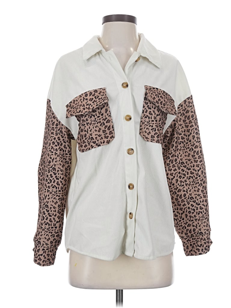 Pre-owned Shein Long Sleeve Blouse In Tan