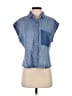 Cloth & Stone 100% Lyocell Blue Sleeveless Button-Down Shirt Size XS - photo 1
