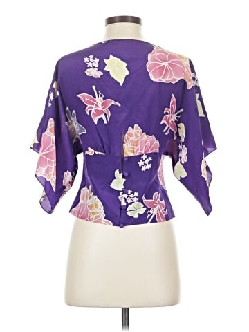 Anna Sui for Anthropologie 3/4 Sleeve Silk Top (view 2)