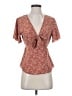 Shein 100% Polyester Red Short Sleeve Blouse Size S - photo 1