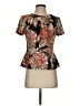 Trina Turk 100% Polyester Brown Short Sleeve Blouse Size 4 - photo 1