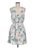 Lush 100% Polyester Floral Tan Casual Dress Size M - photo 1