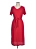 Just Be... Solid Red Casual Dress Size L - photo 1