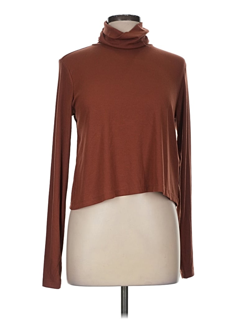 Pre-owned Active Long Sleeve Turtleneck In Brown