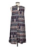 New Directions Print Blue Casual Dress Size M - photo 2