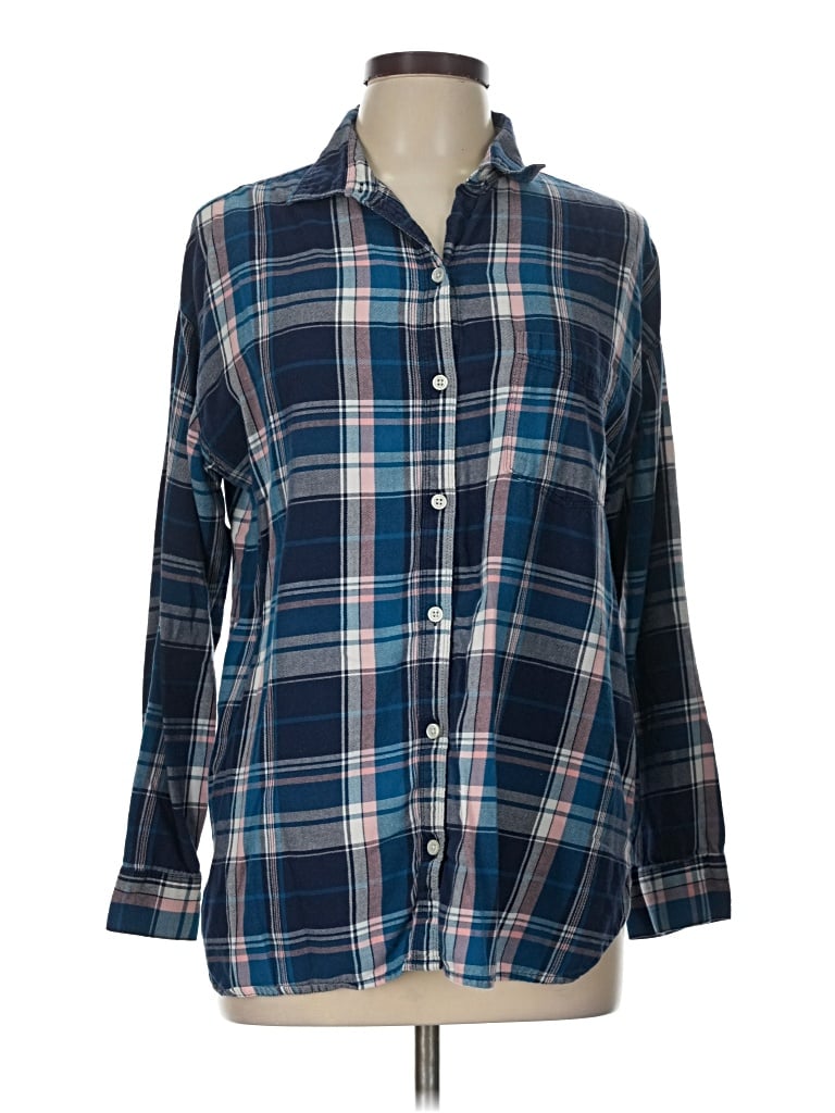 Pre-owned Old Navy Long Sleeve Button Down Shirt In Blue