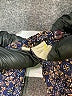 Japna 100% Polyester Brown Blue 3/4 Sleeve Blouse Size M - photo 7