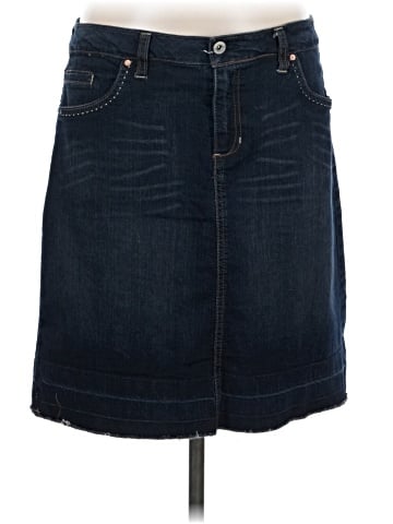 French Cuff Denim Skirt (view 1)