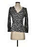 J.Crew 100% Polyester Black 3/4 Sleeve Top Size 0 - photo 1