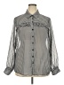 Torrid 100% Polyester Houndstooth Silver Long Sleeve Blouse Size 2X Plus (2) - photo 1