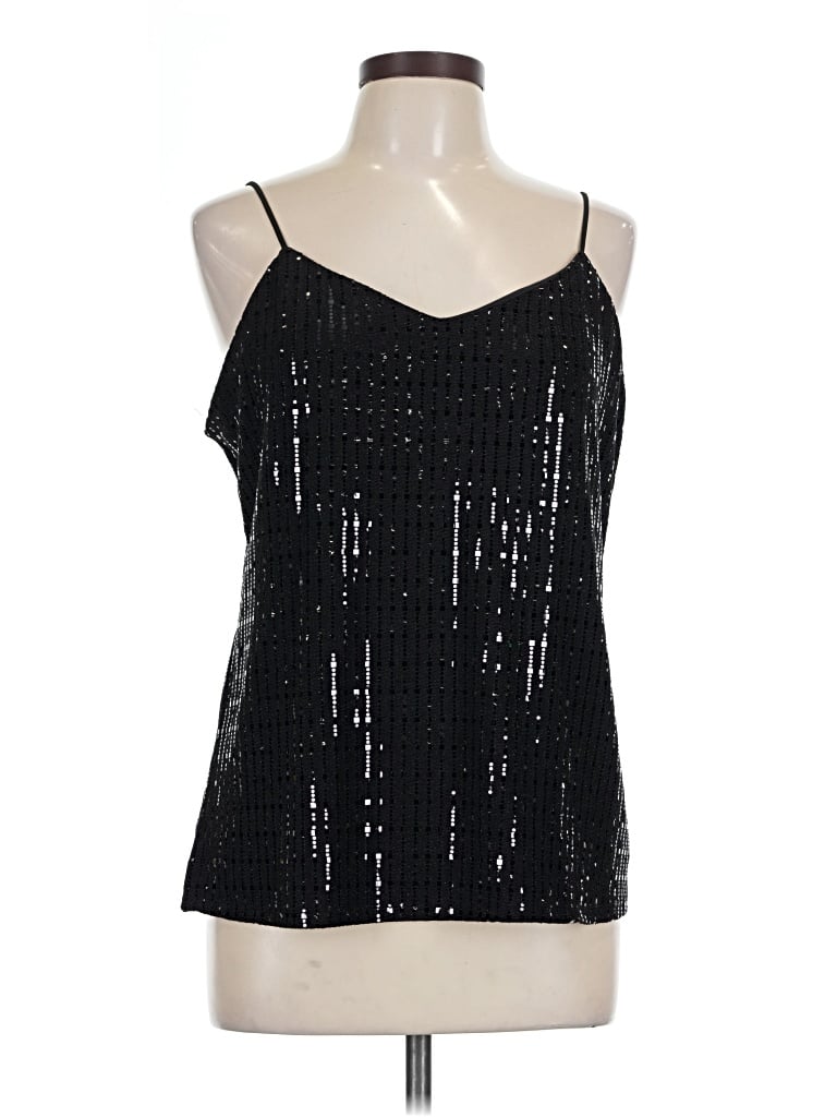 Anne Klein Tank Top Black Halter Neckline Tops