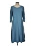 L.L.Bean Solid Blue Casual Dress Size L - photo 1