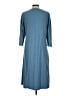 L.L.Bean Solid Blue Casual Dress Size L - photo 2