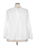 Torrid 100% Cotton White Long Sleeve Blouse Size 3X Plus (3) - photo 1
