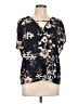 Shein 100% Polyester Floral Black Short Sleeve Blouse Size 12 - photo 1