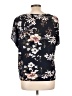 Shein 100% Polyester Floral Black Short Sleeve Blouse Size 12 - photo 2