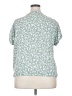 Gap 100% Rayon Floral Teal Short Sleeve Blouse Size XXL - photo 2