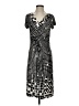 Christopher & Banks Houndstooth Black Casual Dress Size 4 - photo 1