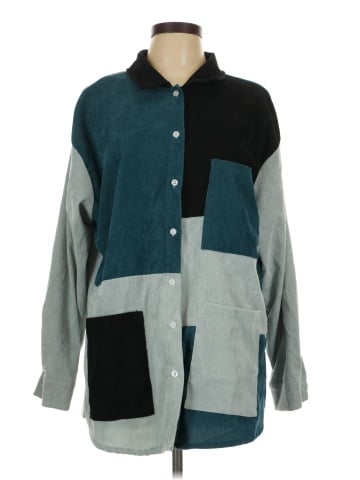 Romwe Long Sleeve Button-Down Shirt (view 1)