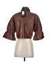 Lamarque 100% Leather Brown 3/4 Sleeve Button-Down Shirt Size S - photo 2