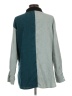 Romwe Color Block Teal Long Sleeve Button-Down Shirt Size L - photo 2