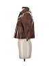 Lamarque 100% Leather Brown 3/4 Sleeve Button-Down Shirt Size S - photo 5